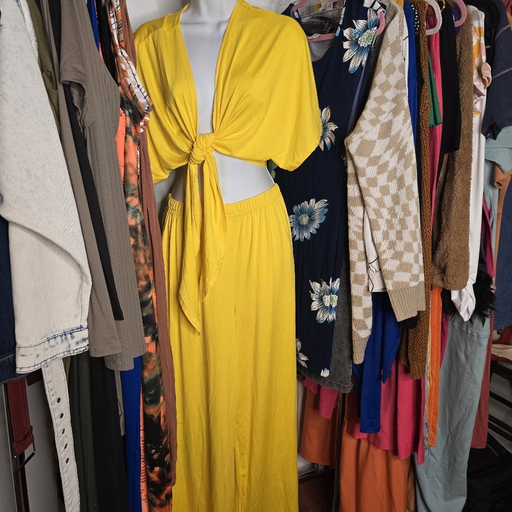 Vibrant Yellow Two-Piece Set